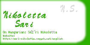 nikoletta sari business card